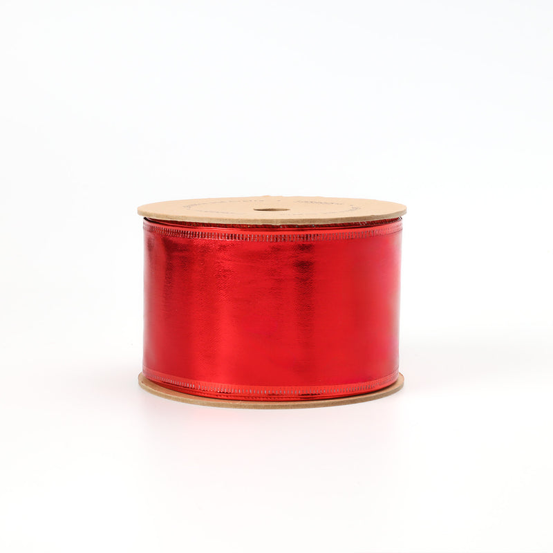2 1/2" Lurex Wired Ribbon | Red | 10 Yard Roll