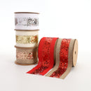 2 1/2" Wired Ribbon | "Metallic Striped" Red | 10 Yard Roll