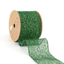 3" Mesh Wired Ribbon | Green | 10 Yard Roll