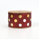 2 1/2" Holiday Wired Ribbon | Rust Lame w/ Metallic Dot | 10 Yard Roll