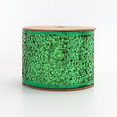 3" Sequin Wired Ribbon | Green | 10 Yard Roll