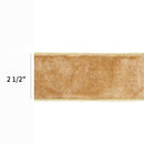2 1/2" Velvet Wired Ribbon | Gold | 10 Yard Roll