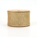 2 1/2" Wired Ribbon | "Glitter Net" Gold | 10 Yard Roll