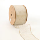 2 1/2" Wired Ribbon | "Glitter Sheer" Gold | 10 Yard Roll