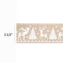 2 1/2" Wired Ribbon | "Reindeer Tree" Natural/White | 10 Yard Roll