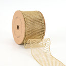 2 1/2" Wired Ribbon | "Glitter Net" Gold | 10 Yard Roll