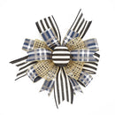 1 1/2" Printed Wired Ribbon | Plaid Blue/White/Gold | 10 Yard Roll