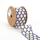 2 1/2" Wired Ribbon | "Lattice" Natural | 10 Yard Roll