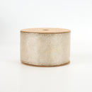 2 1/2" Wired Ribbon | "Glitter Sheer" Gold | 10 Yard Roll