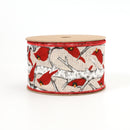 2 1/2" Wired Ribbon | "Cardinal" Natural/Red Multi | 10 Yard Roll