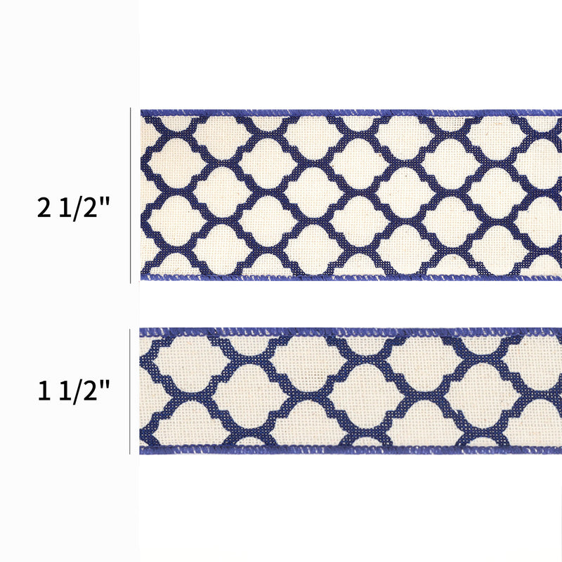 2 1/2" Wired Ribbon | "Lattice" Natural | 10 Yard Roll