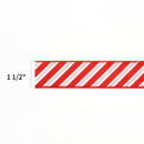 1 1/2" Wired Ribbon | "Glitter Striped" White/Red | 10 Yard Roll