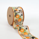 2 1/2" Wired Ribbon | "Pumpkin Spiderweb" Orange/Multi | 10 Yard Roll