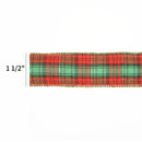 1 1/2" Wired Ribbon | Holiday Plaid | 10 Yard Roll