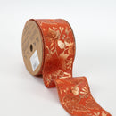 2 1/2" Wired Ribbon | "Metallic Leaf" Rust/Copper | 10 Yard Roll