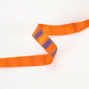 3/8" Single Face Printed Satin Ribbon | "Cross Stripe" Black/Orange | 20 Yard Roll