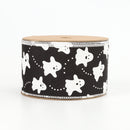 2 1/2" Wired Ribbon | "Ghosts" Black/White | 10 Yard Roll
