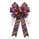3/8" Single Face Printed Satin Ribbon | "Cross Stripe" Black/Orange | 20 Yard Roll