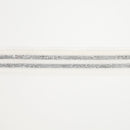 7/8" Striped Metallic Velvet Ribbon | White/Silver | 10 Yard Roll