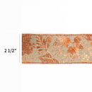 2 1/2" Wired Ribbon | "Metallic Leaf" Natural/Copper | 10 Yard Roll