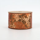 2 1/2" Wired Ribbon | "Metallic Leaf" Brown/Copper | 10 Yard Roll