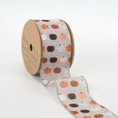 2 1/2" Wired Ribbon | "Multi Pumpkin" Natural/Brown Multi | 10 Yard Roll