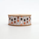 1 1/2" Holiday Wired Ribbon | "Pumpkin" Natural/Brown/Multi | 10 Yard Roll