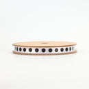 3/8" Single Face Printed Satin Ribbon | "Polka Dot" Black/White | 20 Yard Roll
