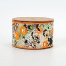 2 1/2" Wired Ribbon | "Pumpkin Spiderweb" Orange/Multi | 10 Yard Roll