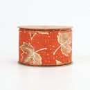 2 1/2" Wired Ribbon | "Metallic Leaf" Rust/Copper/Gold | 10 Yard Roll