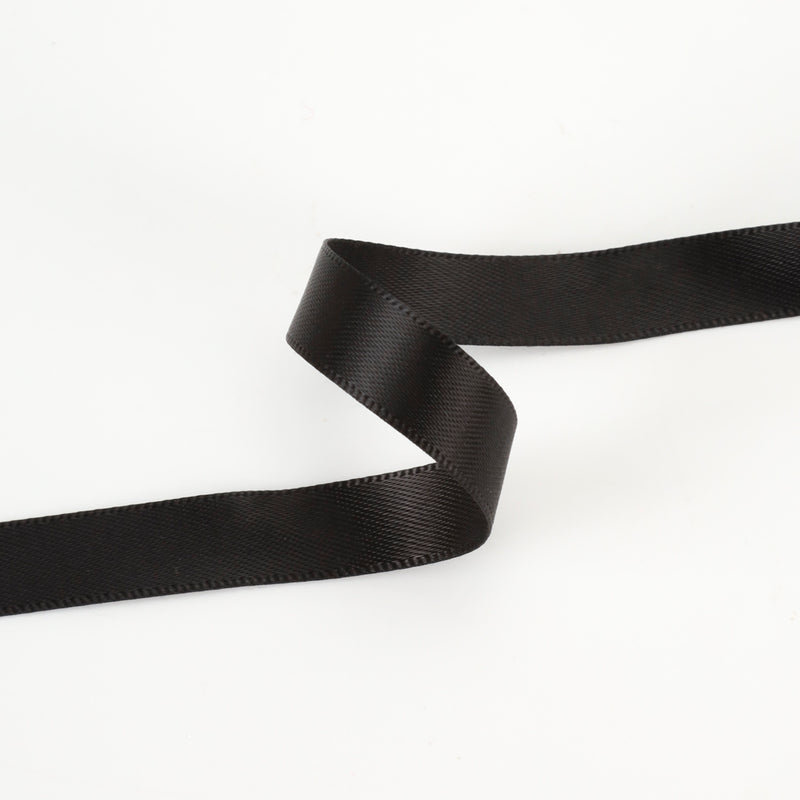 3/8" Double Face Satin Ribbon | Black | 20 Yard Roll