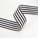 1" Printed Grosgrain Ribbon | Stripe Black/White | 20 Yard Roll