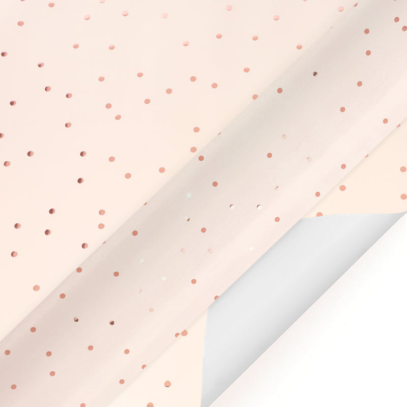 24" x 417' Wrapping Paper Half Ream | Ivory Metallic Small Dot