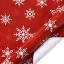 30" x 10' Holiday Wrapping Paper | Red Snowflakes