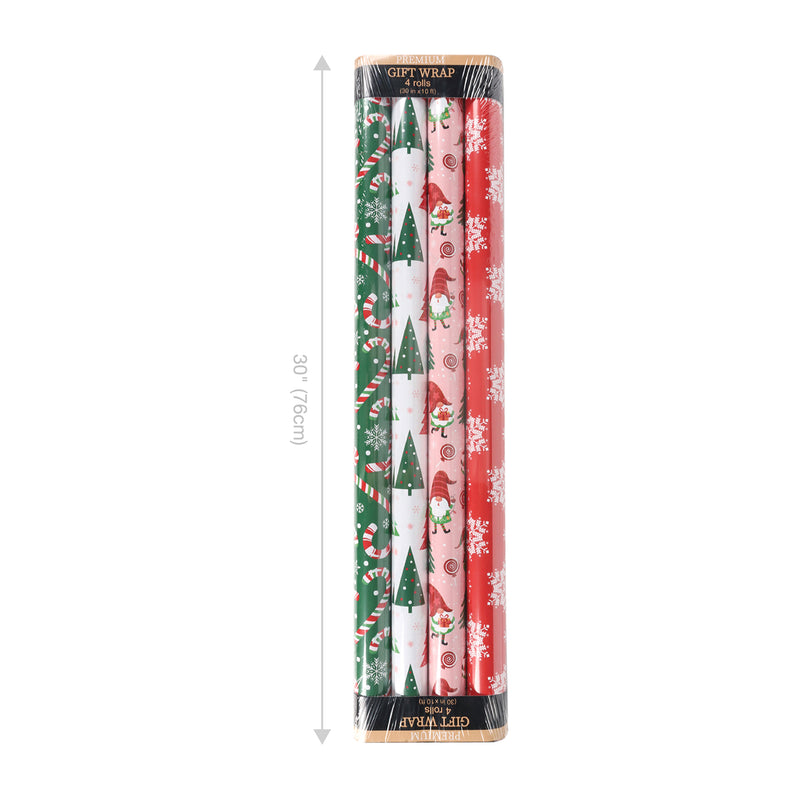 30" x 10' Wrapping Paper Bundle (4-pack) | Gnome Pink
