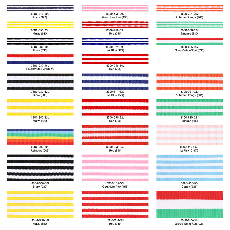 7/8" Striped Ribbon | Black (030) | 100 Yard Roll