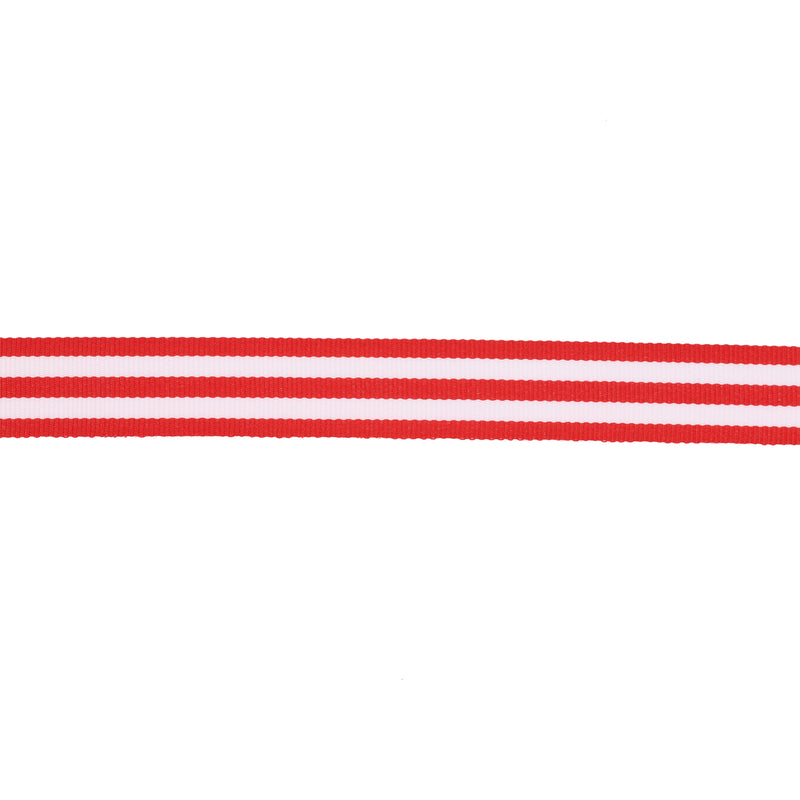7/8" Striped Ribbon | Red (250) | 100 Yard Roll