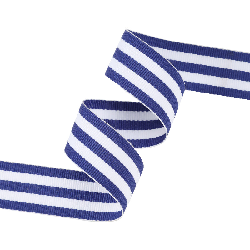 7/8" Striped Ribbon | Ink Blue (371) | 100 Yard Roll