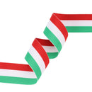 1 1/2" Striped Ribbon | Green/White/Red (035) | 100 Yard Roll