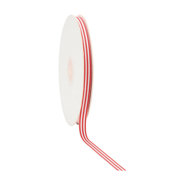 3/8" Striped Ribbon | Red (250) | 100 Yard Roll