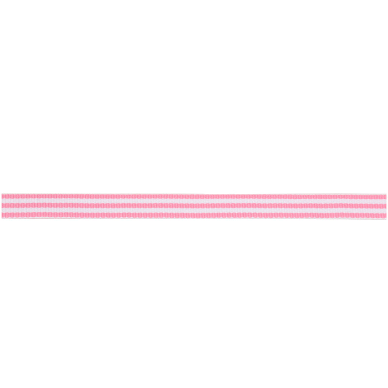 3/8" Striped Ribbon | Geranium Pink (155) | 100 Yard Roll