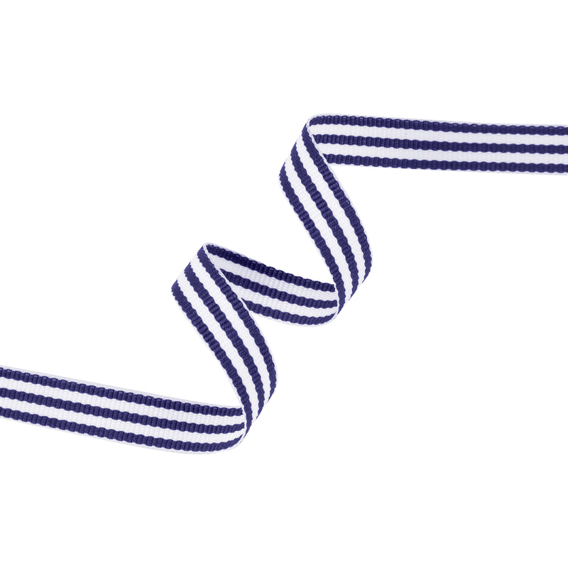 3/8" Striped Ribbon | Ink Blue (371) | 100 Yard Roll