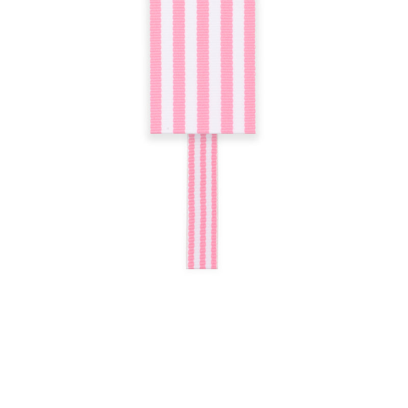 3/8" Striped Ribbon | Geranium Pink (155) | 100 Yard Roll