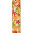 2 1/2" Wired Ribbon | "Glitter Maple Leaf" Natural/Gold Multi | 10 Yard Roll