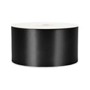 2 3/4" Floral Satin Ribbon | Black | 100 Yard Roll