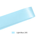 1 7/16" Floral Satin Ribbon | Lt Blue | 100 Yard Roll