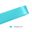 1 7/16" Floral Satin Ribbon | Turquoise | 100 Yard Roll