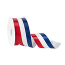 2 1/2" Patriotic Printed Floral Satin | Multi | 100 Yard Roll