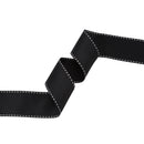 1 1/2" Saddlestitch Grosgrain Ribbon | Black (030) | 50 Yard Roll