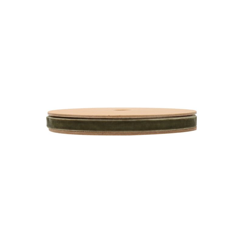 3/8" Velvet Ribbon | Olive | 10 Yard Roll